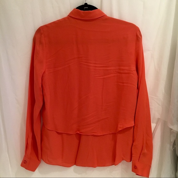 Theory 100% Silk Blouse - Salmon Pink - Picture 6 of 8